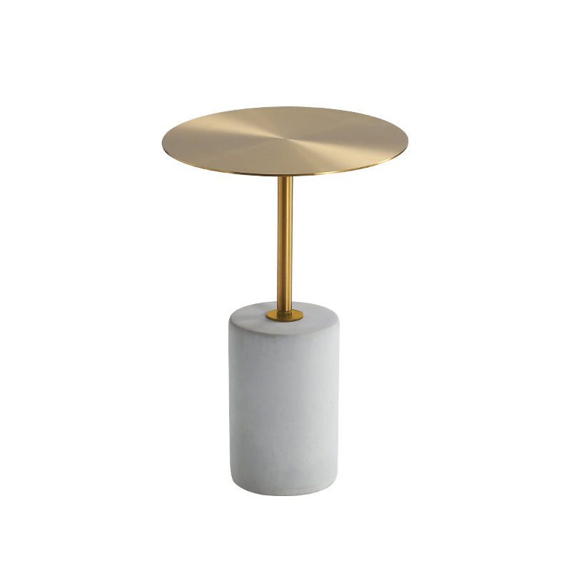 Iron End Table 15.7" Long Mid-Century Round Side Table in Grey