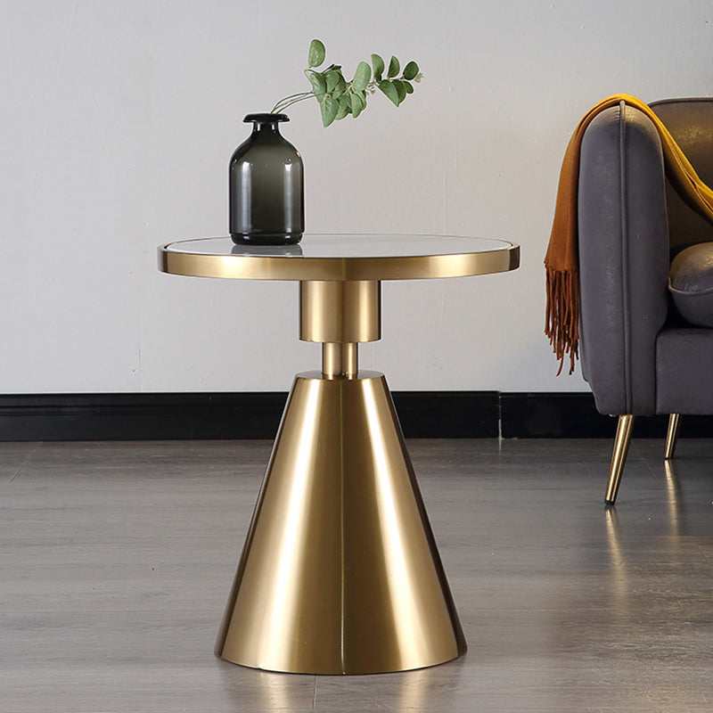Modern Marble Round Sofa Side Accent Table Metal Side End Table