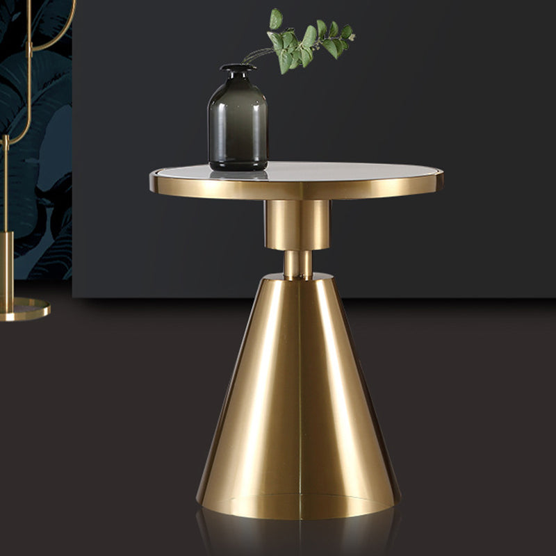 Modern Marble Round Sofa Side Accent Table Metal Side End Table