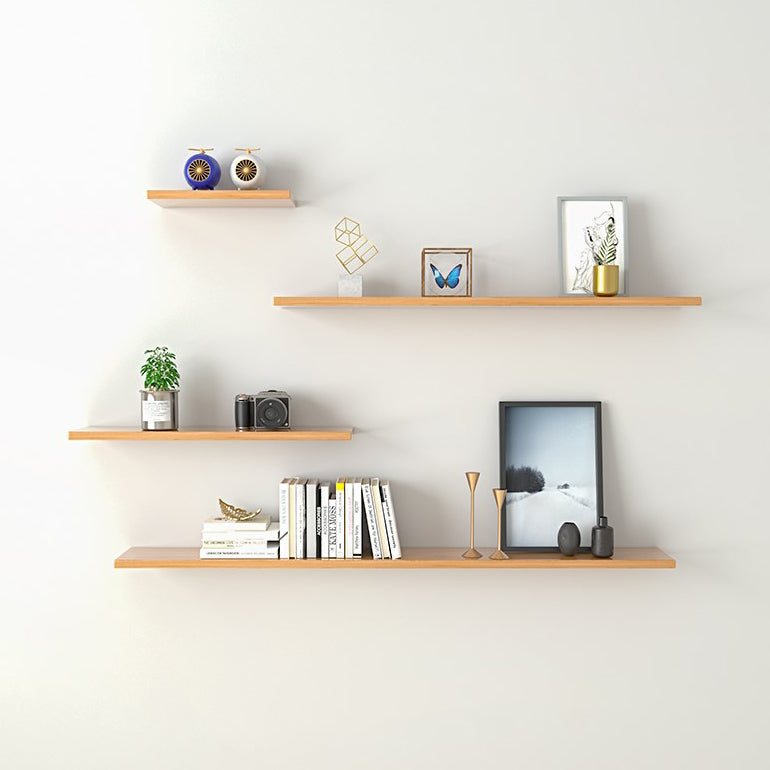 Scandinavian Floating Shelf Bookcase Wooden Bookshelf for Study Room