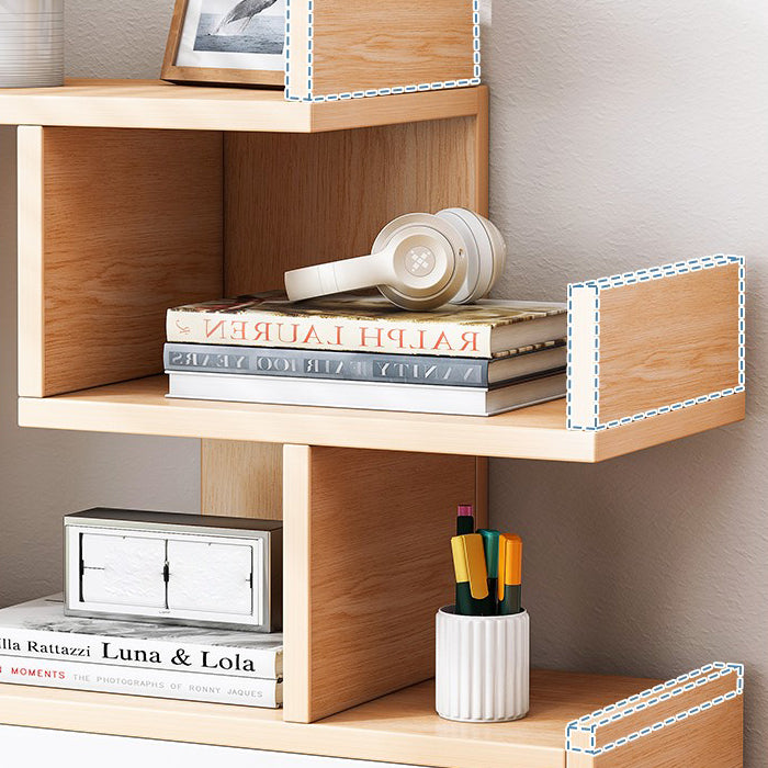 Engineered Wood Bookshelf Open Back Shelf Bookcase for Study Room
