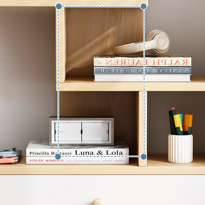 Engineered Wood Bookshelf Open Back Shelf Bookcase for Study Room