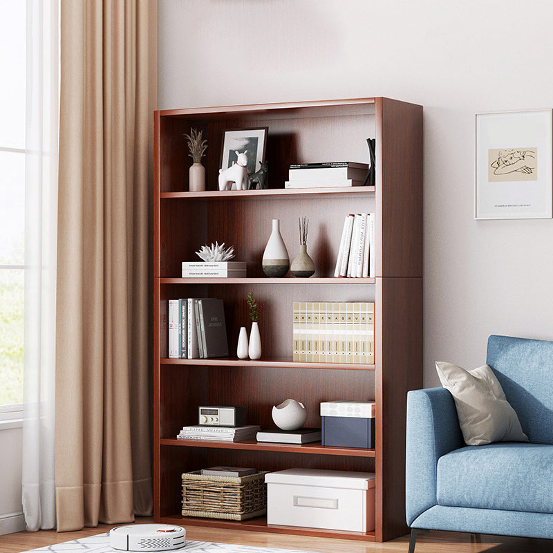 Closed Back Modern Style Bookshelf Wood Bookcase for Home Office