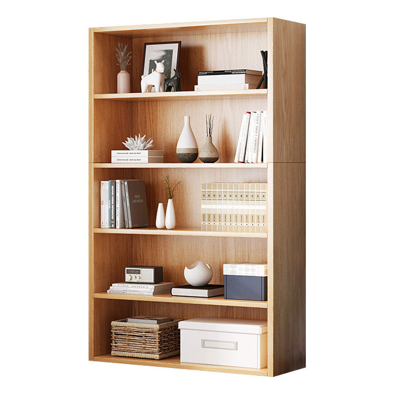 Closed Back Modern Style Bookshelf Wood Bookcase for Home Office