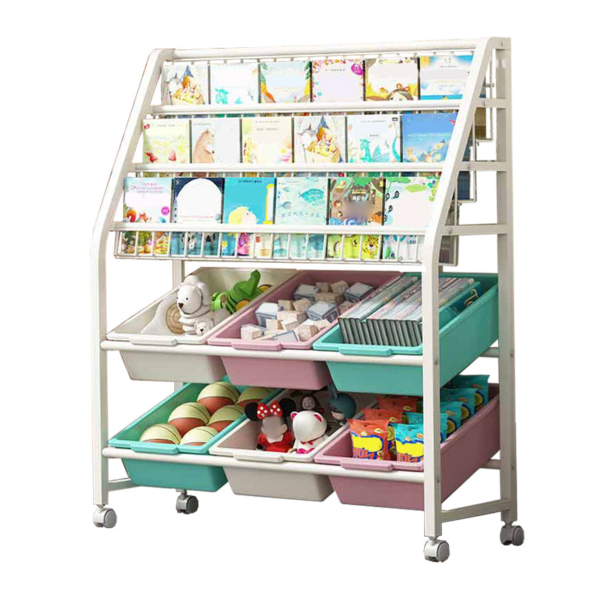 Metal Ladder Bookcase Vertical Shelf Bookcase for Study Room