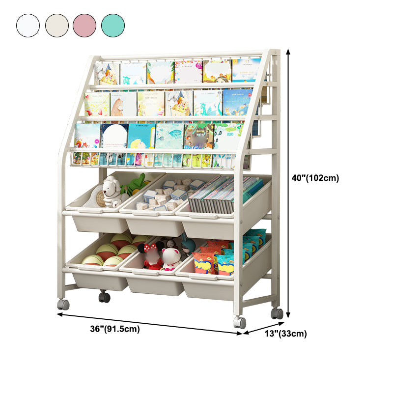 Metal Ladder Bookcase Vertical Shelf Bookcase for Study Room