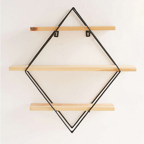 Floating Shelf Bookcase Wooden and Metal Book Shelf for Study Room