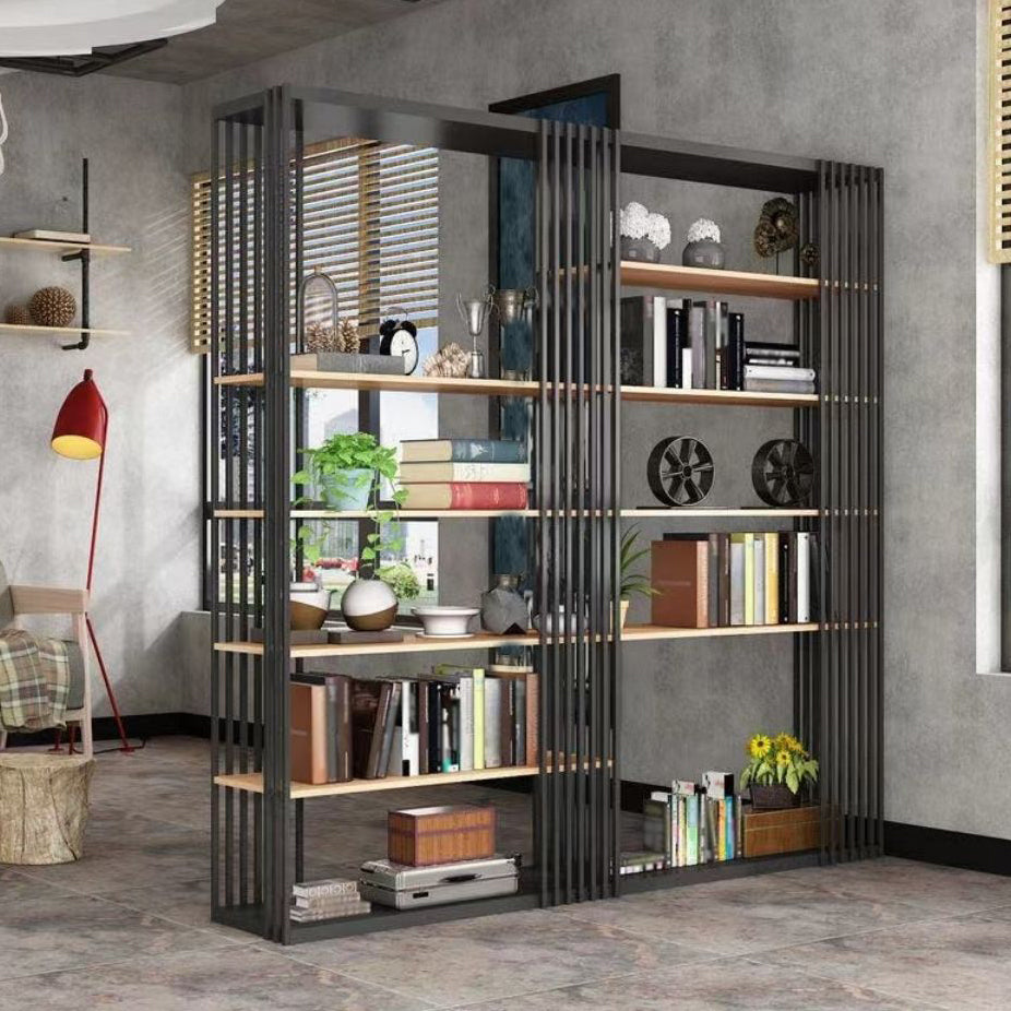 Black Color Modern Style Bookshelf Metal Bookcase for Home Use