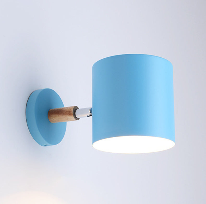 Cylinder Wall Mounted Lamps Modern Style Metal 1 Light Wall Light Sconces