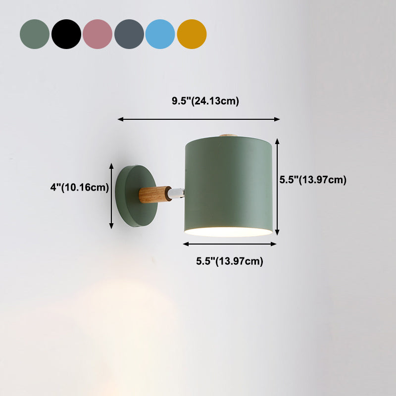 Cylinder Wall Mounted Lamps Modern Style Metal 1 Light Wall Light Sconces