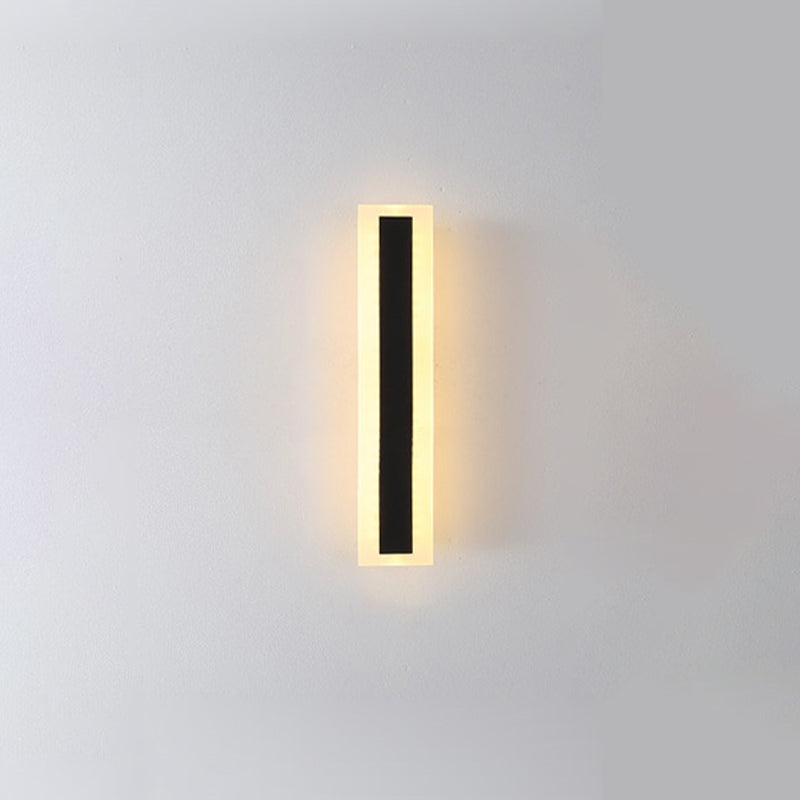 Metal Linear Shape Wall Light Modern Style 1-Light Wall Light Sconces in Black