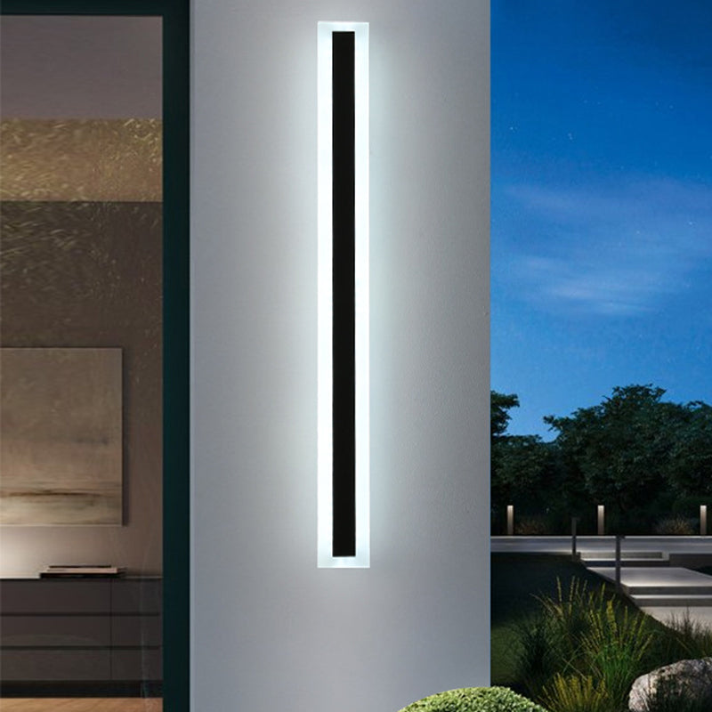 Metal Linear Shape Wall Light Modern Style 1-Light Wall Light Sconces in Black