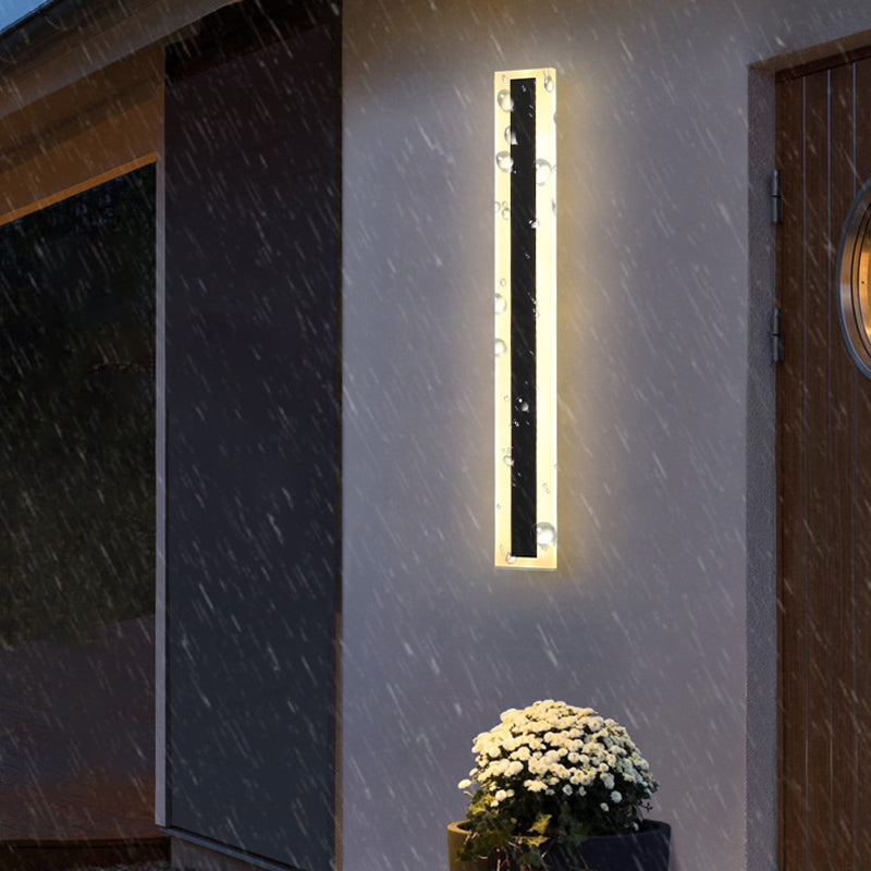 Metal Linear Shape Wall Light Modern Style 1-Light Wall Light Sconces in Black