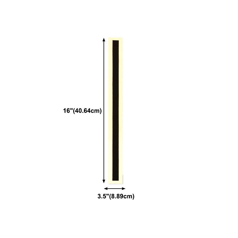 Metal Linear Shape Wall Light Modern Style 1-Light Wall Light Sconces in Black