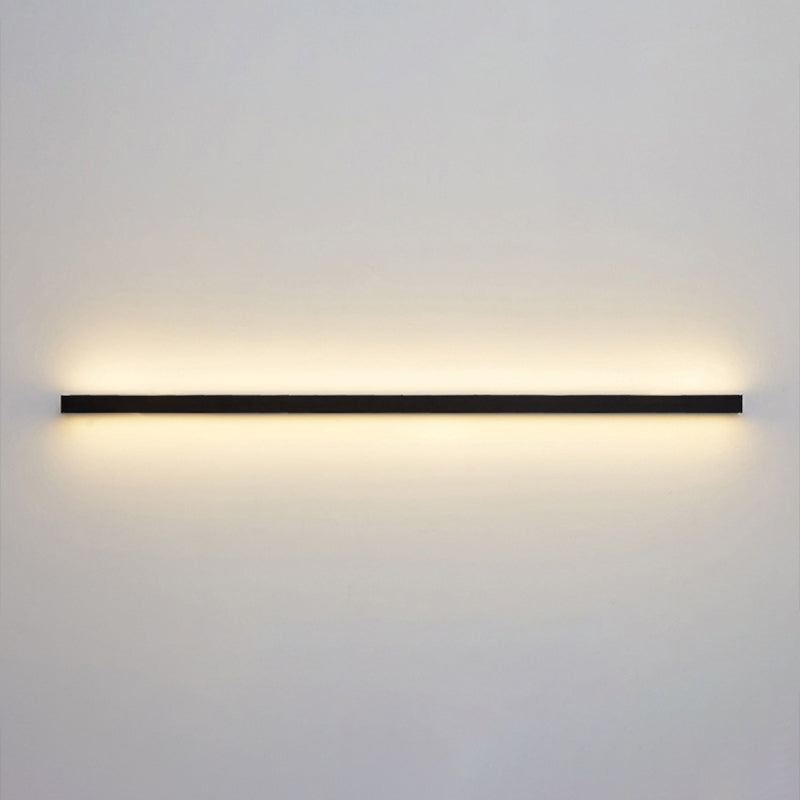 Metal Linear Shape Wall Light Modern Style 1-Light Wall Light Sconces in Black