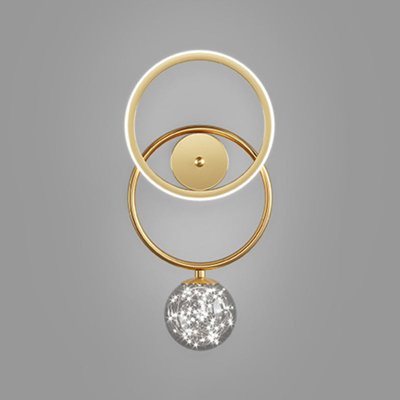 Modern Style Spherical Shape Wall Sconce Glass 2 Light Sconces for Living Room