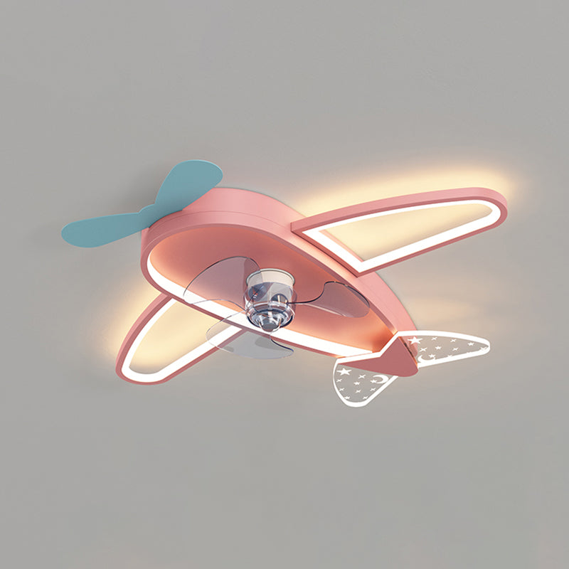 Modern Ceiling Fan Lamp LED Ceiling Mount Lamp with Acrylic Shade for Bedroom