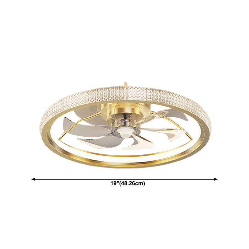 Modern Ceiling Fan Light Simple LED Ceiling Mount Lamp with Acrylic Shade for Bedroom