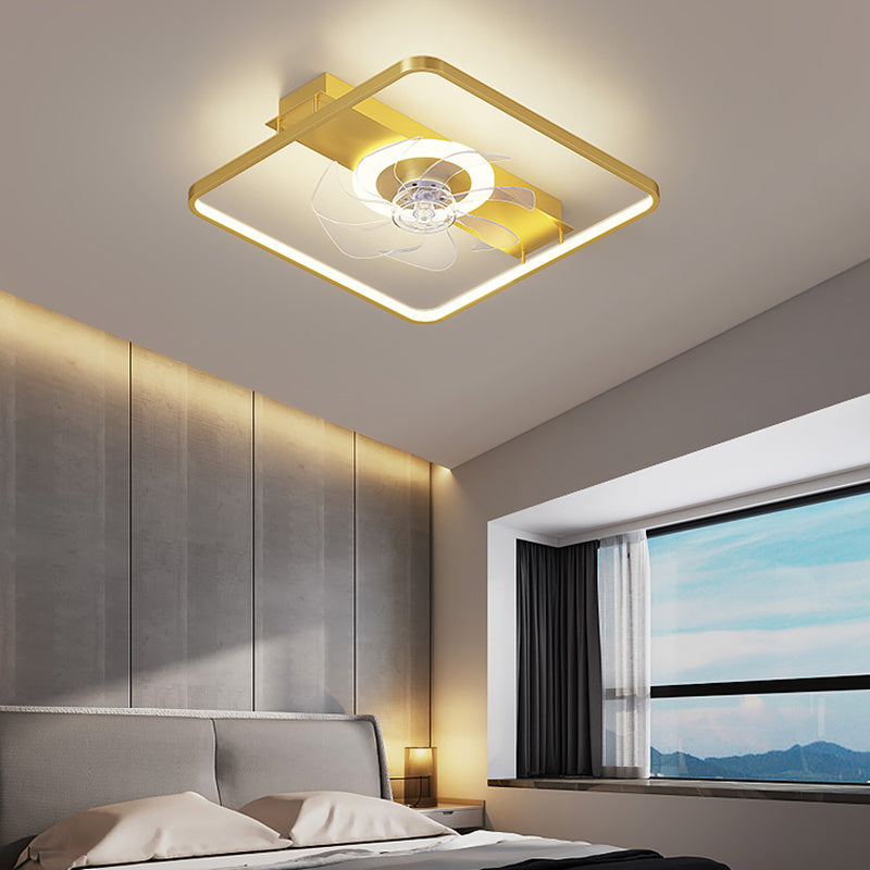 Simple Ceiling Fan Light Modern LED Ceiling Mount Lamp with Acrylic Shade for Bedroom