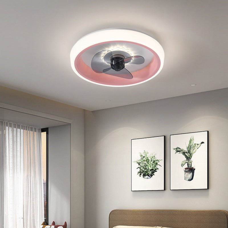 Modern Ceiling Fan Light LED Ceiling Mount Lamp with Acrylic Shade for Kid's Room