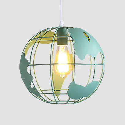 8 "/12" brede bol kooi metalen hanglamp industrieel 1 lichte woonkamer hangende lamp in zwart/wit/roze