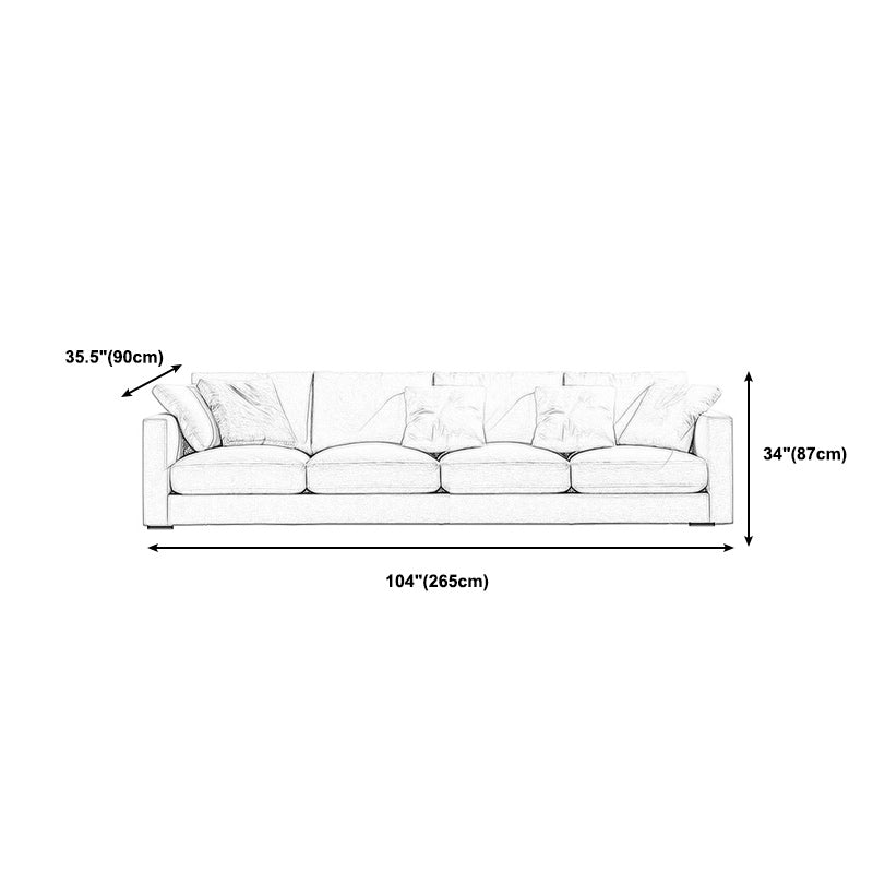 Linen Blend Square Arm Sofa and Sectional with Slipcovered for Living Room