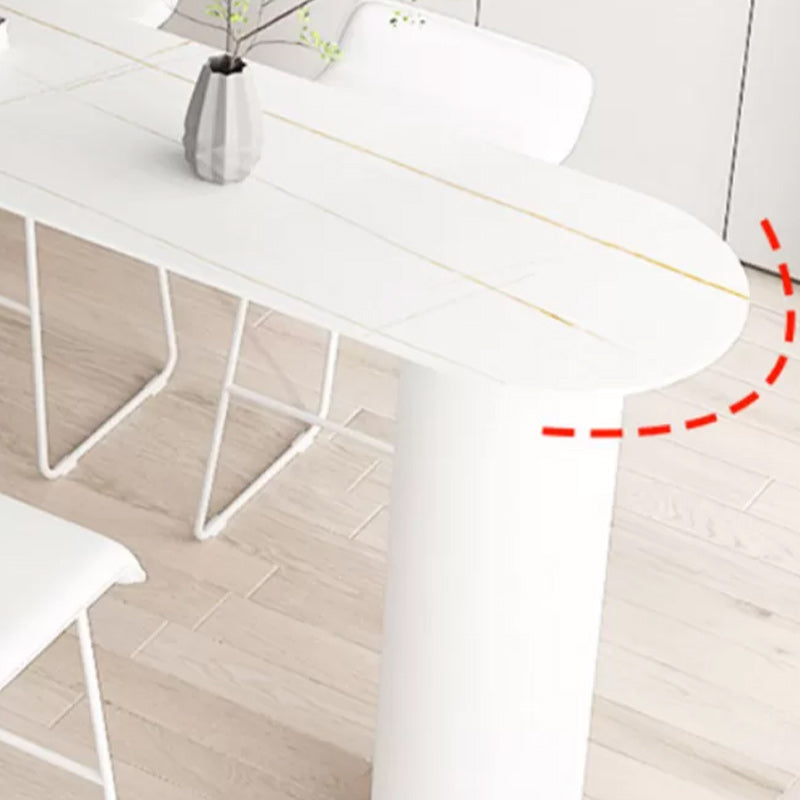Stone Bar Dining Table Modern Bar Table with Double Pedestal for  Dining Room Kitchen