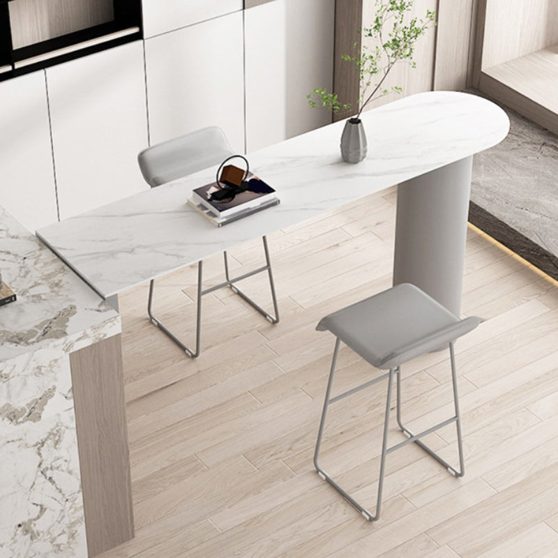 Stone Bar Dining Table Modern Bar Table with Double Pedestal for  Dining Room Kitchen