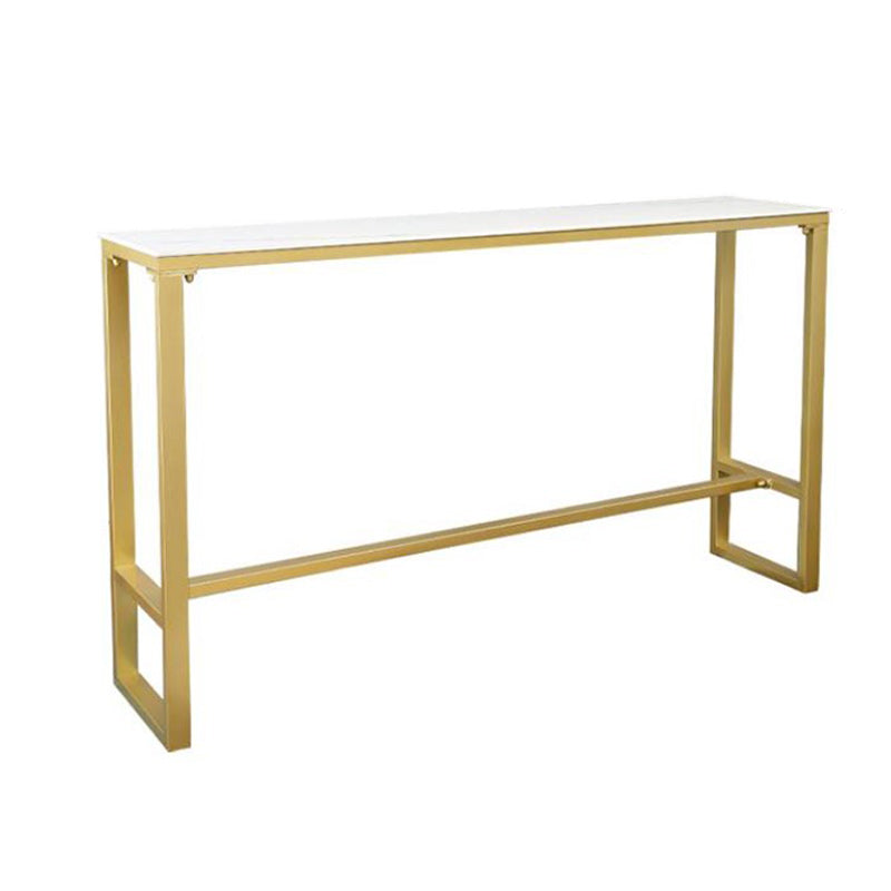Nordic Bar Table Rectangle Stone Top Bistro Table with Pedal