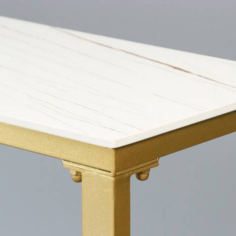 Nordic Bar Table Rectangle Stone Top Bistro Table with Pedal