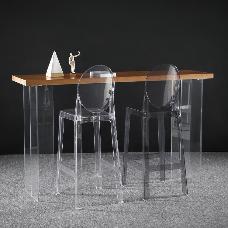 Dining Room Modern Acrylic Barstool 4 Legs Bar Stool with Pedal