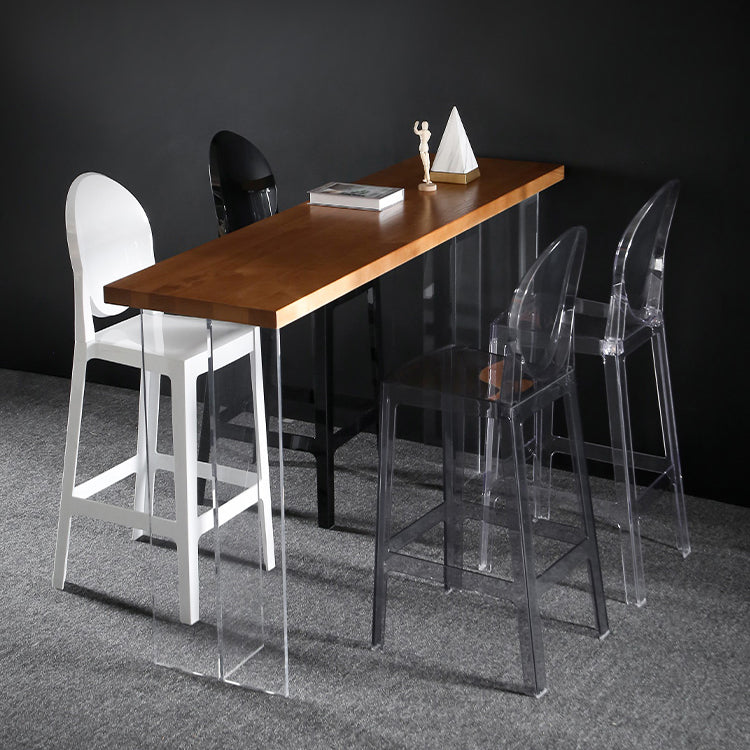 Dining Room Modern Acrylic Barstool 4 Legs Bar Stool with Pedal