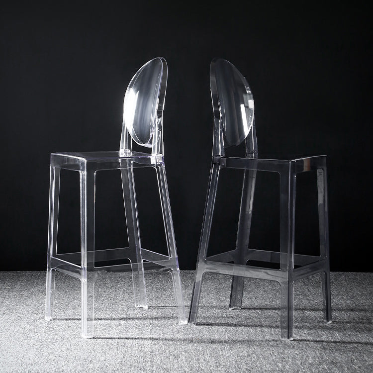 Dining Room Modern Acrylic Barstool 4 Legs Bar Stool with Pedal