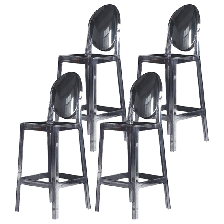 Dining Room Modern Acrylic Barstool 4 Legs Bar Stool with Pedal