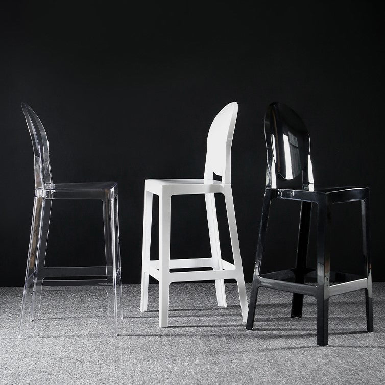 Dining Room Modern Acrylic Barstool 4 Legs Bar Stool with Pedal
