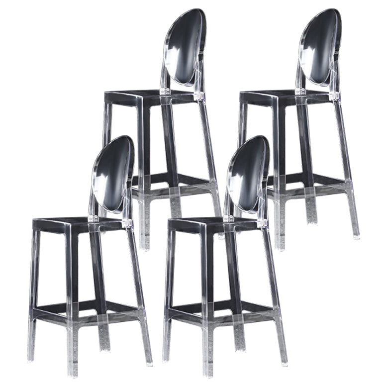 Dining Room Modern Acrylic Barstool 4 Legs Bar Stool with Pedal