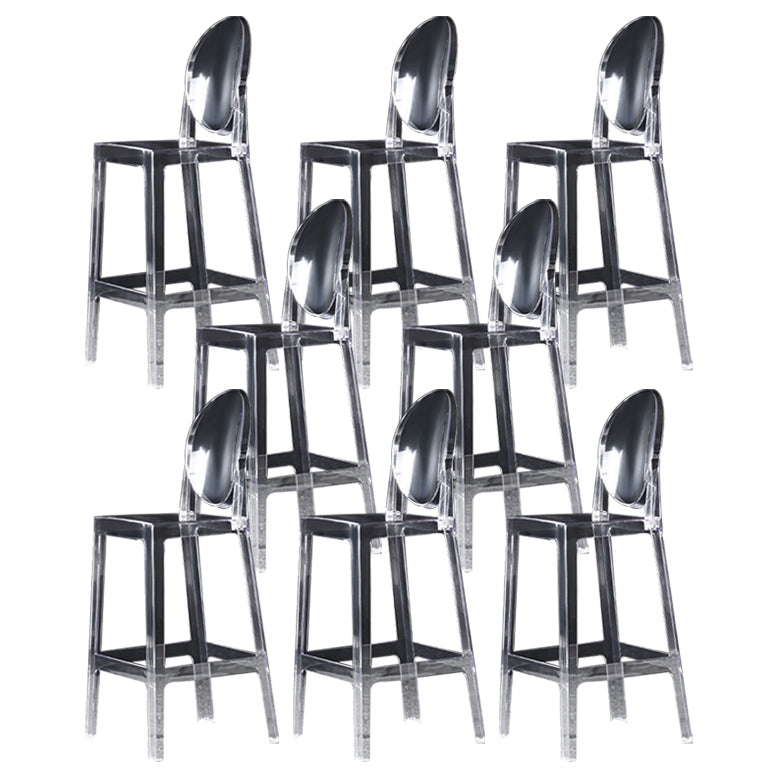 Dining Room Modern Acrylic Barstool 4 Legs Bar Stool with Pedal