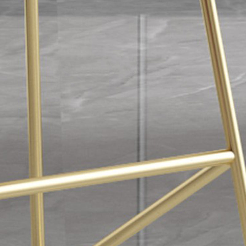 Modern Backrest Armless Counter Stool Iron Bar Stool with Leather Cushion