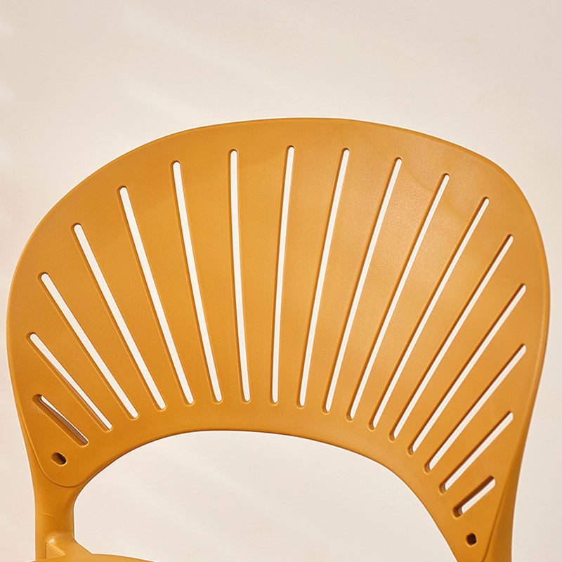 Modern Backrest Armless Counter Stool Plastic Stackable Bar Stool with 4 Legs