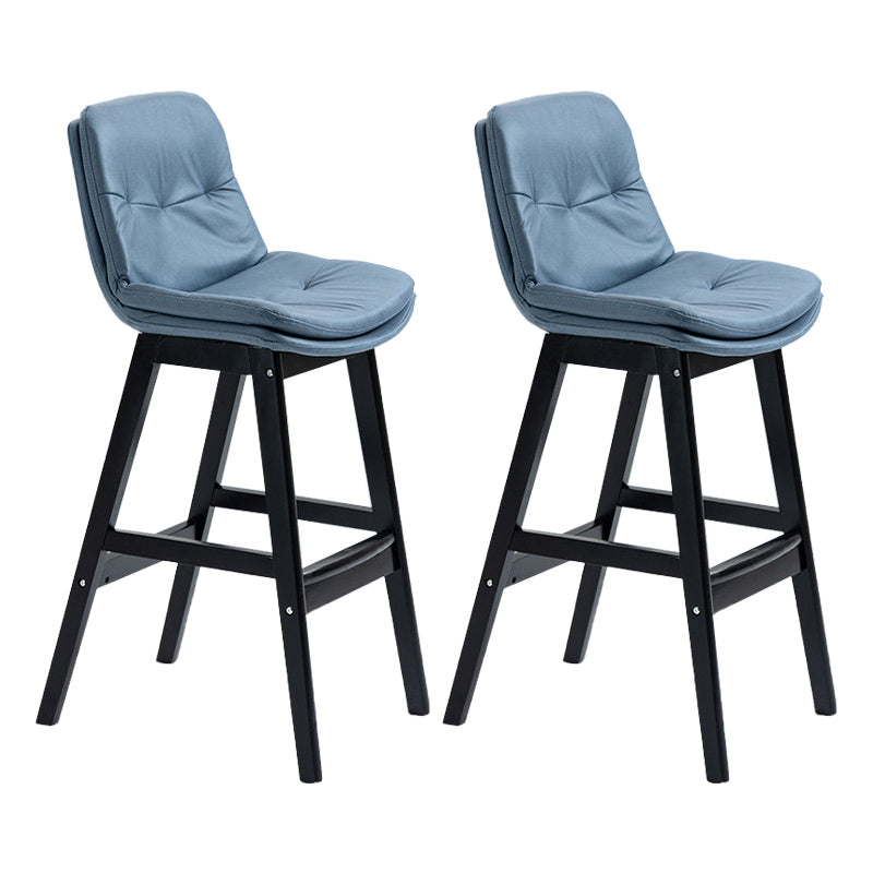 Modern Rubberwood Footrest Barstool Low Back Restaurant Stool