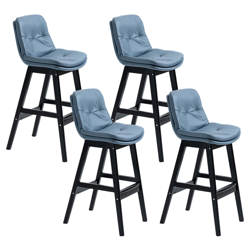 Modern Rubberwood Footrest Barstool Low Back Restaurant Stool