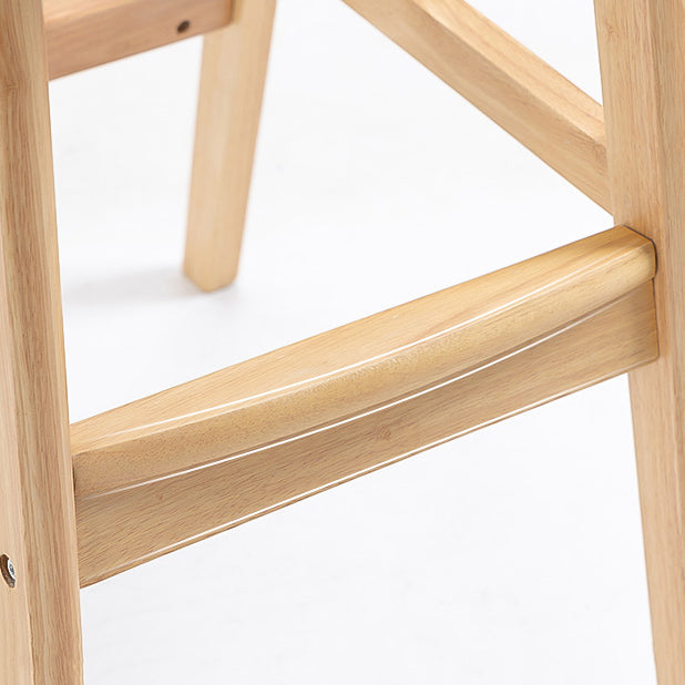 Modern Rubberwood Footrest Barstool Low Back Restaurant Stool