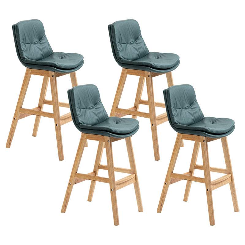 Modern Rubberwood Footrest Barstool Low Back Restaurant Stool