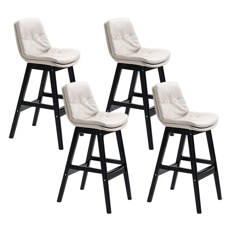 Modern Rubberwood Footrest Barstool Low Back Restaurant Stool