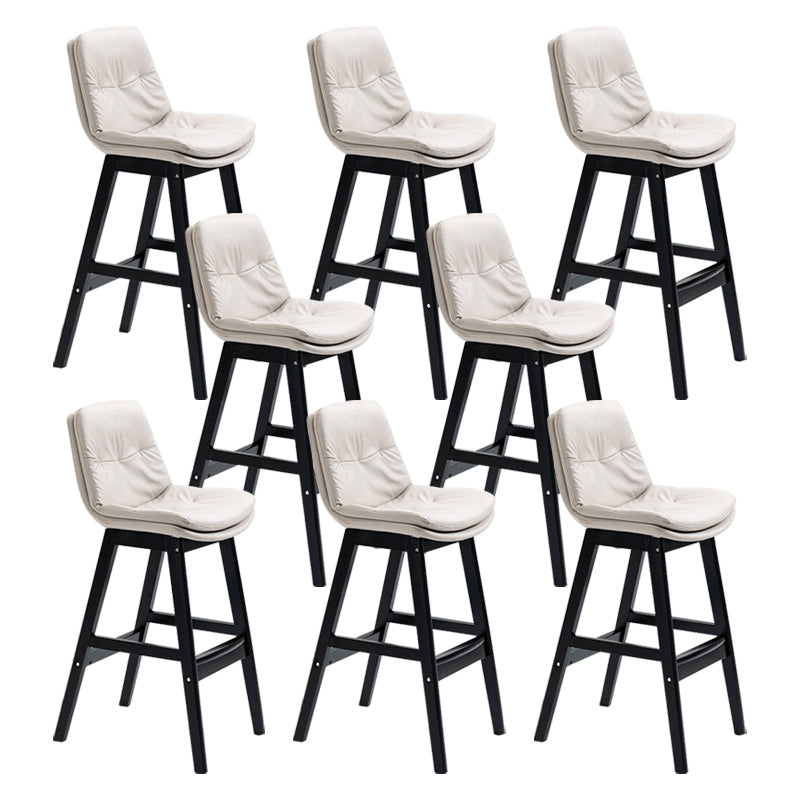 Modern Rubberwood Footrest Barstool Low Back Restaurant Stool