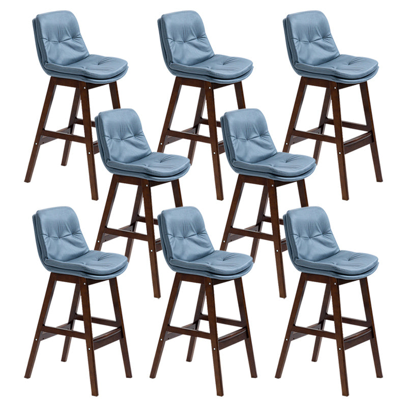 Modern Rubberwood Footrest Barstool Low Back Restaurant Stool