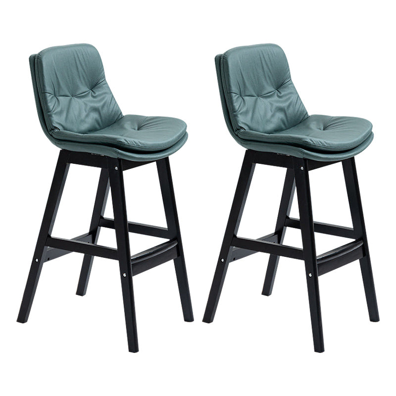 Modern Rubberwood Footrest Barstool Low Back Restaurant Stool
