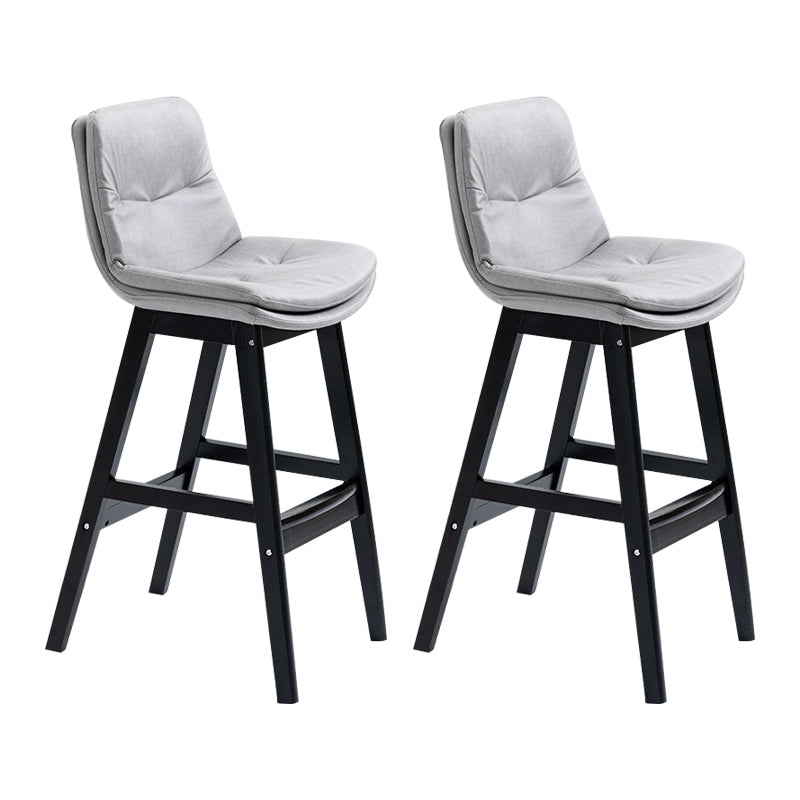 Modern Rubberwood Footrest Barstool Low Back Restaurant Stool