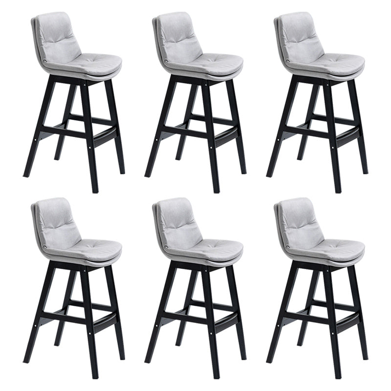 Modern Rubberwood Footrest Barstool Low Back Restaurant Stool
