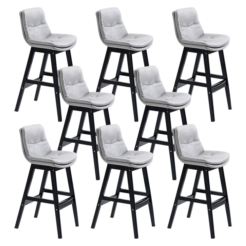 Modern Rubberwood Footrest Barstool Low Back Restaurant Stool
